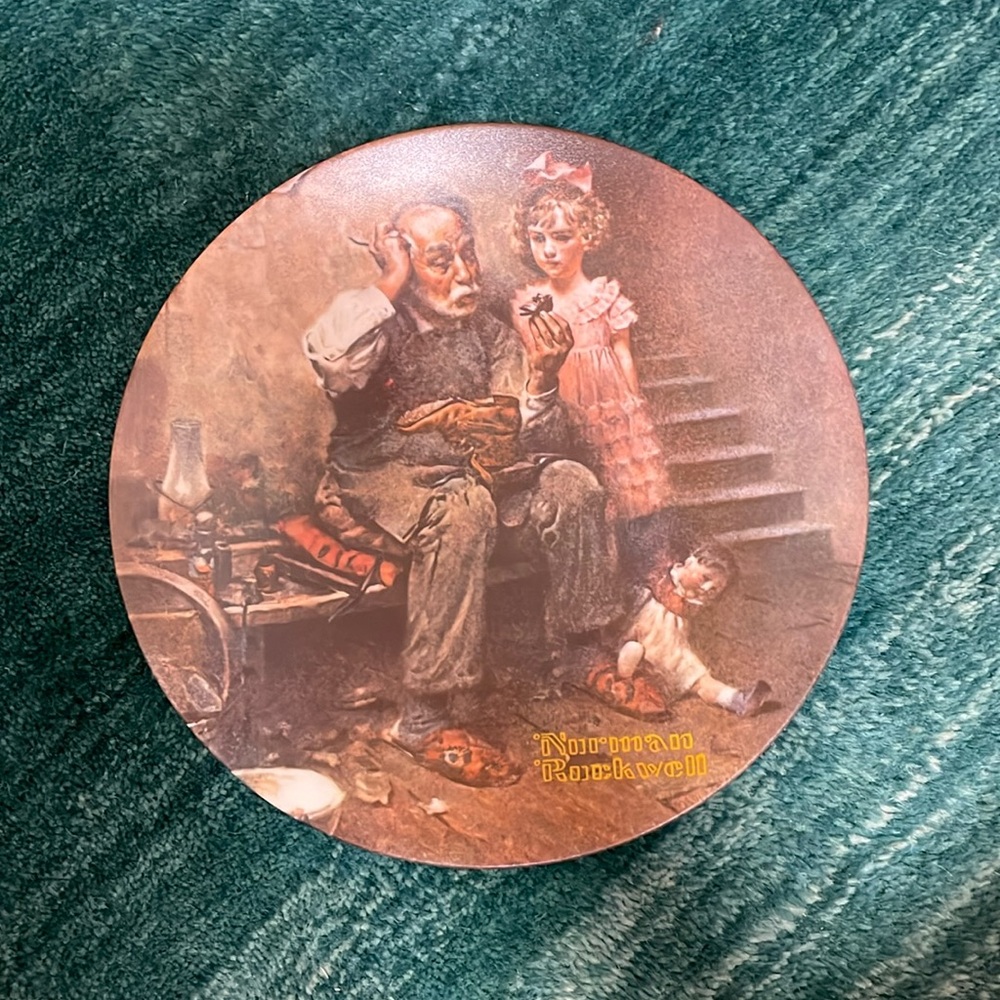 Norman Rockwell the cobbler plate